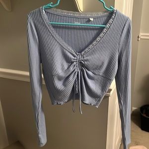 Pacsun Blue Cropped Longsleeve